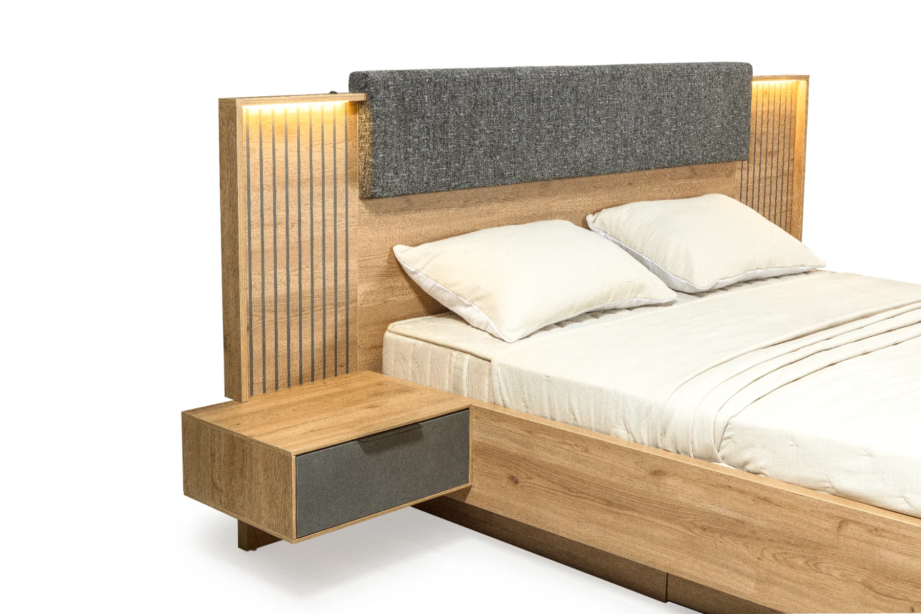 Milano Komodin Çıtalı Pano (Sepet-Deniz Kabuğu)