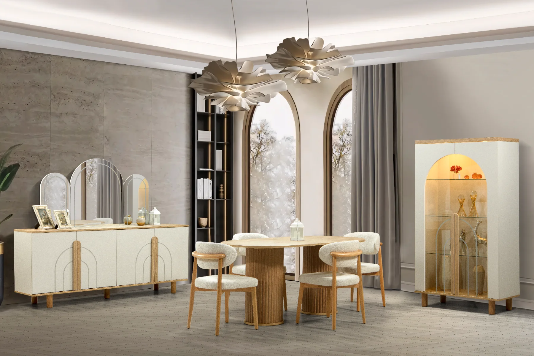 Bohem Yuvarlak Ayak Yemek Tablesı