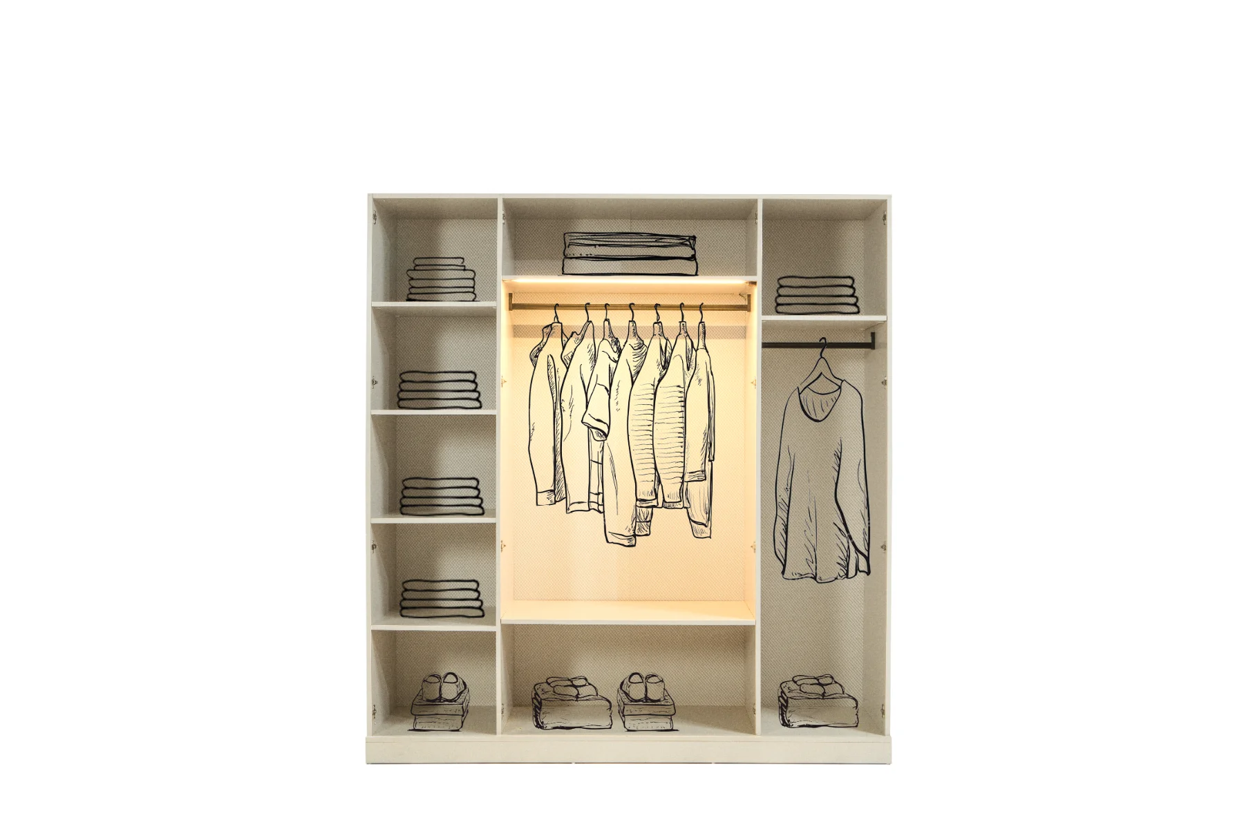 Venüs 4 Kapaklı Gardırop (Dolunay)