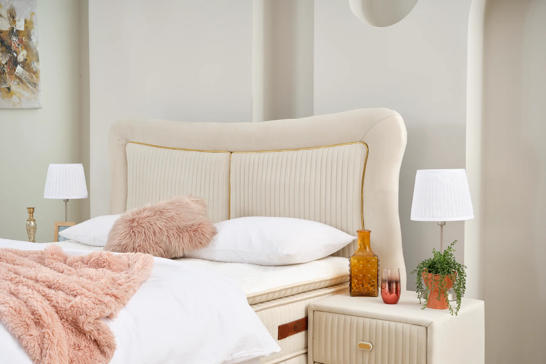 Comfort Zone Polsterbett+Kopfteil+Matratzen Set