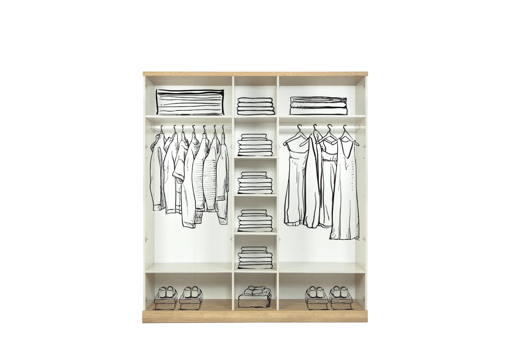 Bohem 5 Kapaklı Gardırop (Dolunay)